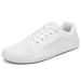 SAGUARO Unisex Knit Barefoot Shoes DuckStride Luck - Soft Comfortable Minimalist Barefoot Shoes with Wide Toe Box Size 36-46 White 42 EU