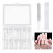 120pcs Clear Dual Nail Forms System with File Acrylic Nail Mold Nail Forms for Nail Extensions Full Cover Fasle Nail Tips Nail Extension Nail Art Manicure Tools(Clear)