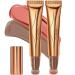Contour Beauty Wand  Liquid Highlighter and Bronzer Stick  Natural Cream Bronzer Stick with Cushion Applicator  Lightweight Blendable Liquid Contour Matte Finish(1 / 2)