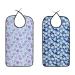 Tesslove adults Libbar Washable Natural Waterproof Eldly Libbon Adults Eat Meal Libe Clothing Protector Pflower+Bflower