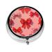 Cute red Bow Portable Metal Pill Box Round Mini 3-Compartment Plastic Insert hinged Fastening Design Suitable for Small Pills Must-Have for Travel
