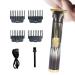 T9 Hair Trimmer Rechargeable Embossed Beard Trimmer for Men Rechargeable Barbershop Boldheaded Hair T-Blade Hair with 4 Guide Comb Fovolat -Silver Black