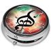 Music Notes Round Pill Box - Lightweight & Moisture-Proof Portable Case for Emergency Medication & Fish Oil | One Size - Buy Online on GoSupps.com