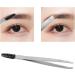 Eyebrow Slant Tip Tweezer with Eyebrow Brush Sliver Stainless Steel Thin Eyebrow Remover False Eyelashes Makeup Tools - Buy Online on GoSupps.com