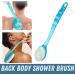 Bath Body Brush - Long Handle Exfoliating Back & Feet Scrubber | Blue | International Shipping - Buy Online on GoSupps.com