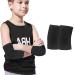 Luwint Kids Knit Elbow Brace Support Compression Arm Protection Sleeves for Volleyball Weightlifting Tennis Tendonitis  1 Pair (Black)