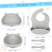 ZS ZHISHANG Baby Weaning Set - Silicone Baby Feeding Plate and Bowl Set in Smoky Gray - Buy Online on GoSupps.com