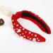 Knotted Headbands with White Pearl Rhinestone Fashion Elegant Ladies Wide Top Knot Hair Bands Rhinestone Hairband Wide Headband Hair Hoop for Woman Girl (Red) - Buy Online on GoSupps.com