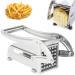 French Fry Cutter Multifunction Vegetable Fruit Chopper with 2 Stainless Steel Blades for French Fries Chips Maker Potato Slicer for Tomato Potato Cooking Gadget Tool CA(Silver)