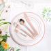 KOYEE 150 Pieces Guest Rose Gold Disposable Plastic Dinnerware Set Including 25 Dinner Plates 25 Salad Plates 25 Spoons 25 Forks 25 Knives 25 Cups for Wedding Parties - Buy Online on GoSupps.com
