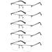 EYECEDAR 5-Pack Reading Glasses for Men Metal Gunmetal Half Frame Spring Hinges Eyeglasses Readers 1.00 Gunmetal 1.0 x