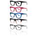 6 Pack Oprah Style Reading Glasses for Women Blue Light Blocking Ladies Readers Spring Hinge Eyeglasses Mix Color 1.0 x