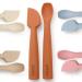 Infatot Baby Weaning Spoons Set - Perfectly Sized Weaning Cutlery - Silicone Baby Spoons 4 Months - Baby Feeding Spoons Baby Stuff Infant Self Feeding Spoons for Baby - Orange
