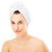 Homelevel 2x terry hair turban with button - head towel hairuch turban - 100% cotton quick -drying - 2 pieces - hair towel in white 2 white