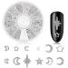 DANNEASY 3D Nail Charms Set - Gold & Silver Metal Studs for Manicure Decoration | Includes Curved Tweezers & Wax Pen | Salon Quality Nail Jewels (6 Wheels) - Buy Online on GoSupps.com