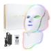 LOUDYKACA Led Face Mask Light Therapy 7 Color Led Light Therapy Facial Mask Blue Red Light Therapy for Face Acne Reduction Skin Care Mask White