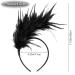 MWoot 20s Black Feather Headband | Vintage Fascinator Hair Accessory for Weddings & Parties - Buy Online on GoSupps.com