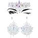 Chicque Rhinestone Body Jewels Festival Mermaid Chest Stickers Crystal Eyes Face Stickers Face Jewels Rave Party Face Jewelry for Women and Girls 2PCS (C)