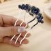 Jumwrit Wedding Crystal Flower Floral Hair Comb Silver Rhinestone Teardrop Hair Side Comb Vintage Bride Bridesmaid Headpiece Bridal Jewelry Hair Clip Comb for Women Girls(Deep Blue)