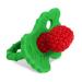 RaZbaby RaZberry Silicone Baby Teether Toy - Berrybumps Soothe Babies Sore Gums - Infant Teething Toy - Hands Free Design - BPA Free - Easy-to-Hold Design - Teething Relief Pacifier - Fruit Shape/Red Baby Red