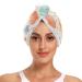 Colorful Scallop Hair Towel 2 Pack Super Absorbent Hair Drying Towel Quick Dry Hair Turbans Head Towel with Button Twisty Wrap for Women Girls