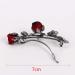 Vintage Crystal Rose Hair Clips - Elegant Rhinestone Flower Barrettes for Wedding and Parties (Red, 2PCS) - Buy Online on GoSupps.com