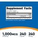 Nutricost Folic Acid 1000 mcg - 240 Capsules | High-Potency Vitamin B9 Supplement - Buy Online on GoSupps.com
