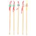SKISUNO 5pcs Bamboo Ear Cleaning Tool Lovely Doll Head Design Skid-Resistant Safe for Family Use for Gentle Wax Removal Random Colors Included