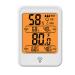 Thermometer hygrometer digital temperature and air humidity measuring device for indoor use with backlight for greenhouse white (7.9 x 5.8 x 2.2 cm)
