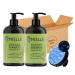 Rosemary Mint Hair Shampoo (pack of 2) Bundle with JONEX SCO Scalp Massager Hair Brush for Scalp Scrub 2 Shampoo+1 Hair Scalp Massager