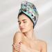 Sweet Dog Cyan -Microfiber Hair Towel Super Absorbent Quick Dry Hair Turbans for Wet Hair Drying Hair Bonnet Cap for Curly Long Thick Hair Hair Towel Wrap with Button for Women Girls Kids