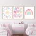 Pictures children's room poster rainbow heart boho wall poster pictures set young girl baby room children's pictures wall poster premium without frame (40x50cm)