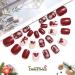 Christmas False Nails - Red Press on Nails with Snowflakes, Elk, and Snowman Design (24pcs) - For Women and Girls - Buy Online on GoSupps.com