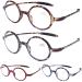DOOViC Round Reading Glasses Blue Light Blocking Flexible Lightweight Readers Fashion Design Different Tortoise Glasses for Women Men & Men +2.5 Strength 4 Colors 2.5 x