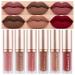 evpct 6Pcs Brown Nude Pink Mauve Red Maroon Silky Velvet Matte Liquid Lipstick Lip Gloss Set for Women Long Lasting 24 Hours Color Stay Lipstick labiales matte larga duracion mate 24 horas originales 6 Count (Pack of 1) ...