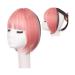 Bangs Hair Clip 3D French Bangs Wig with Natural and Seamless Forehead Invisible Pink Highlights Top Hair patch Air Bangs Bangs Clip in Hair(Color:1B/30HL)