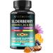 Elderberry Immune Support Supplement 8-in-1 Formula with Echinacea Vitamin C & Zinc Vitamin D 5000 IU Turmeric Ginger Ashwagandha 60 Capsules 60 Capsules (Pack of 1)