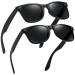 MEETSUN Polarized Sunglasses for Men Women Classic Retro Sun Glasses for Driving Fishing 100% UV Protection 2 Pack C3 matte black frame/Grey lens