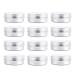 12 pieces 2 ounces 60 ml gram jar cosmetics sample silver aluminum doses empty slip slide round container with tight sealed twist screw cover small ounce for lip balm make -up eye shadow powder