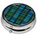 Buy Blue and Green Scottish Tartan Mini Round Pill Box | 3-Compartment Pill Organizer for Travel Home & Office | Portable Medicine Case - Buy Online on GoSupps.com