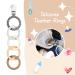 Silicon Bite Ring Baby Toys & Silicone Pacifier Clip - Safe Teething Toys for 3+ Months Toddlers (Gray) - Buy Online on GoSupps.com