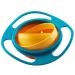 Jzhen Baby bowl 360 degrees rotation gyroscopic bowl for baby with lid spill -free children gyro bowl anti spill for toddlers babies children (blue + orange)