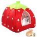 BomnKa Guinea Pig Bed Rabbit Hamster House Bed Cute Small Animal Pet Winter House Warm Nest Hamster Accessories with Removable Washable Mat