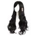 MapofBeauty Long Curly Wavy Wig for Women - Black Side Parting Bangs - Buy Online on GoSupps.com