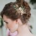 Green Beads Wedding Hair Clips | Gold Pearl Flowers Bride Barrettes - Buy Online on GoSupps.com