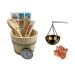 Classic sauna accessories Set Premium 5.0/6-part sauna set made of natural pine wood plus sauna multicup aroma male made of copper with 1kg pink salt stones