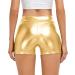 Javly Women's High Waisted Metallic Booty Shorts - Gold, Medium | Rave Clubwear - Buy Online on GoSupps.com