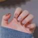 Press on Nails Short Fake Nails 24Pcs Shiny False fingernail with Self-Adhesive Jelly Nail Glue Tabs Press On False Nails