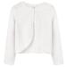 BONNY BILLY Girls Cardigan Long Sleeve Knitted Cotton Bolero Shrug Kids Clothing 5-6 Years Pure White