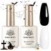 Born Pretty Hema-Free Black White Gel Nail Polish Set Halloween Color Gel Polish Soak Off Gel Polish Nail Art Manicure Salon DIY at Home Christmas Gift 2pcs 15ml